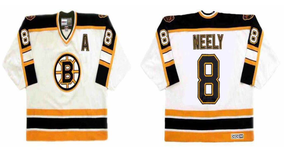 2019 Men Boston Bruins #8 Neely White CCM NHL jerseys